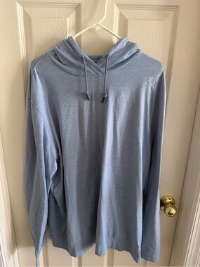 Rhoback Light Blue Pullover Hoodie with Subtle Logo
